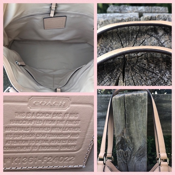 24022 Coach Pink White Zebra Devin Bag Wallet Set - Picture 3 of 8